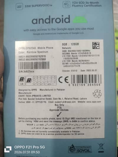Oppo f21 Pro 5g
