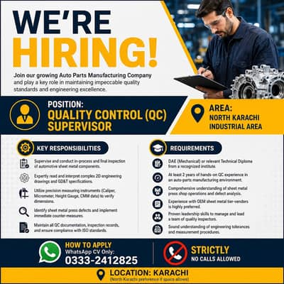 QC Supervisor Required | Jobs In Karachi | Urgent Hiring | Jobs