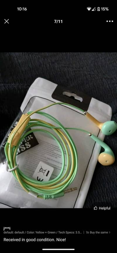 Dual Color Wired Earphones | Handfree with Microphone