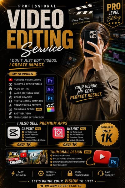 Video editing and thumbnail designer