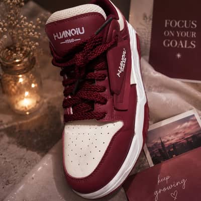 HUANQIU 1958 Chunky Sneakers - Maroon & White*