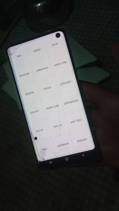 Samsung S10 8GB 128GB One line two dot and glass break