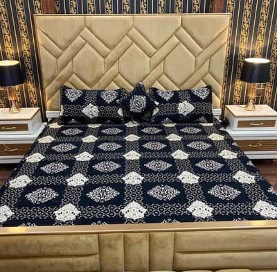 Navey Blue Velevt Jackquard Bed set for double bed