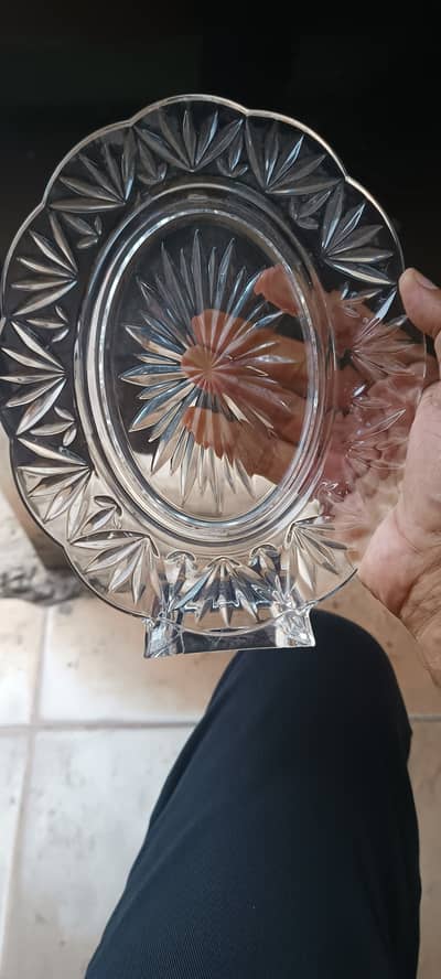 Crystle Items. Vases. Bowl. Plates. Bell's Decoration Bottle. and Oth