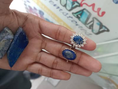 Lapis lazuli lajaward silver ladies rings