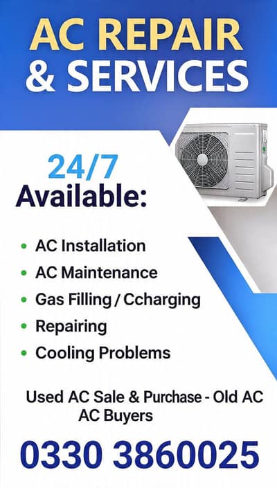 AC Repairing– AC Fitting | Maintenance | Installation Services