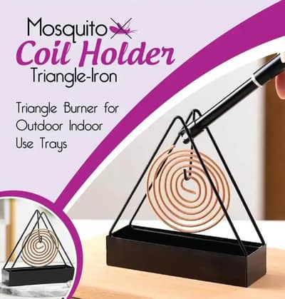 mosquito coil Holder triangle iron black stand 2 PCs