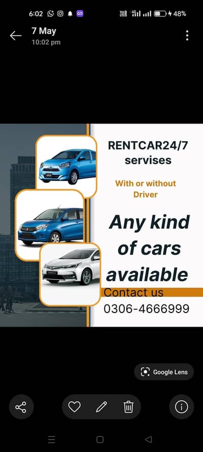 Rent Car Rental Lahore Toyota Altis Vitz Spider Mira GLi Honda  City