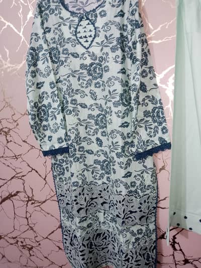 3 PCs stitch lawn embroidered dress for woman