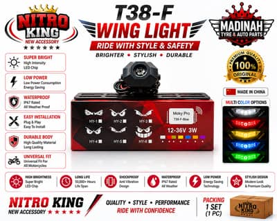 Nitro King T38-F LED Wing Light for Motorcycle | Universal RGB DRL