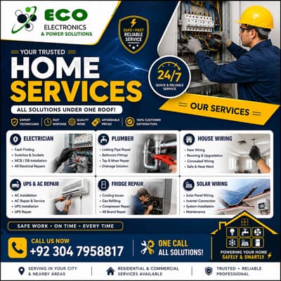 Electrician services, Fridge repair House wiring ,UPS ,Solar repair