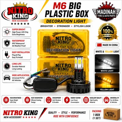 Nitro King M6 LED Decoration Light | White & Yellow Dual Color