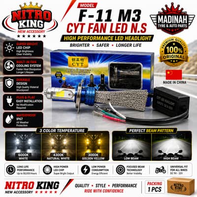 F-11 M3 CYT Fan LED Motorcycle Headlight 3000K/4300k/6000k