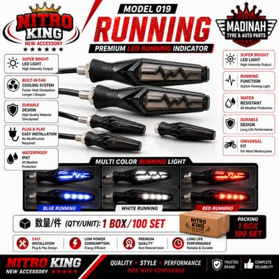 Nitro King Model 019 LED Running Indicator | Universal Bike DRL Flow
