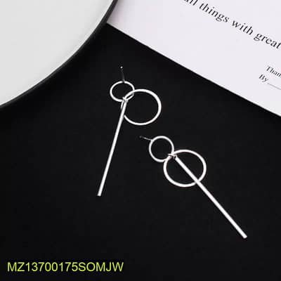 Standard Size Silver Plated GeoMatric Drop Earring For Women