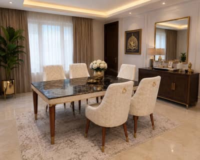 6 seater dining table/UV top table/restaurant dining set/cafe chairs
