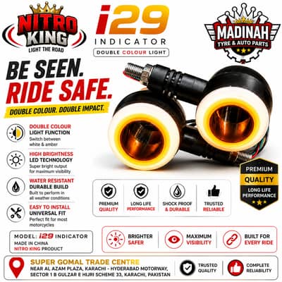 Nitro King i29 Double Colour LED Indicator | White & Amber DRL