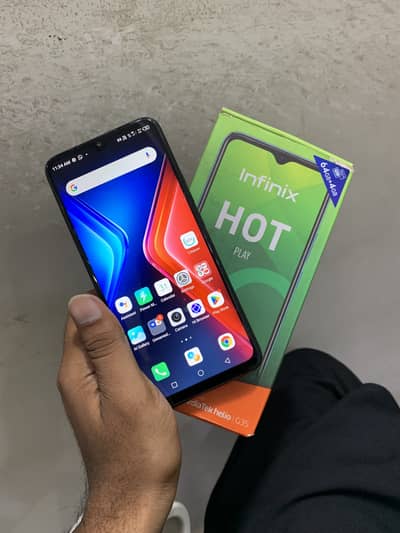 03195212208 Infinix Hot 10 Play 4+64 Official PTA APPROVED with BOX AL