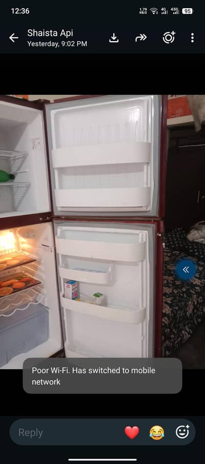 selling orient slightly used fridge with two doors excessive coolinge