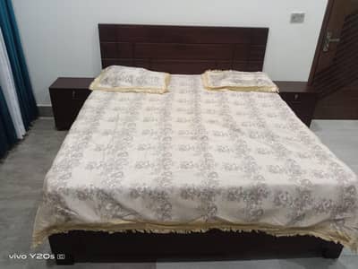 King Size Double Bed Set Sheesham Wood Veenair and Keekar Wood pure