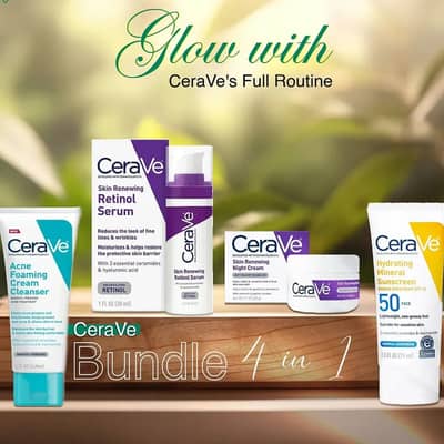CeraVe 4 In 1 Skincare Kit | Cleanser, Retinol Serum & Sunscreen