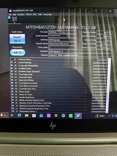 Micron 512GB NVMe M. 2 SSD 98% Health - Original