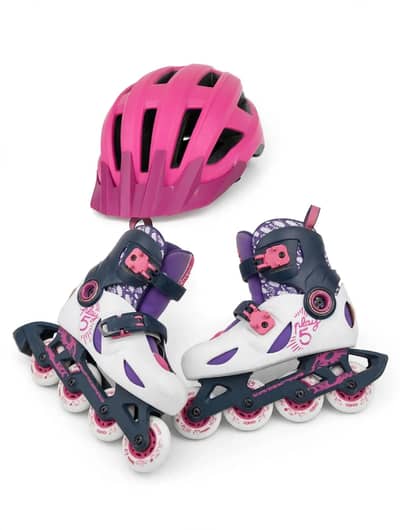 oxelo play 5 inline roller skates with helmet