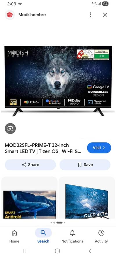 multynet trojan series 32 inches smart tv