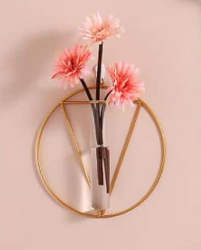 Golden mirror vase for home decor