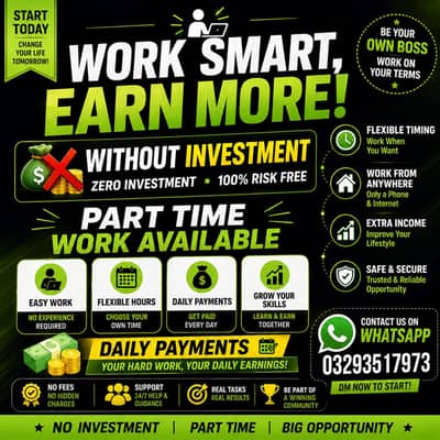 part time easy task work free off cost