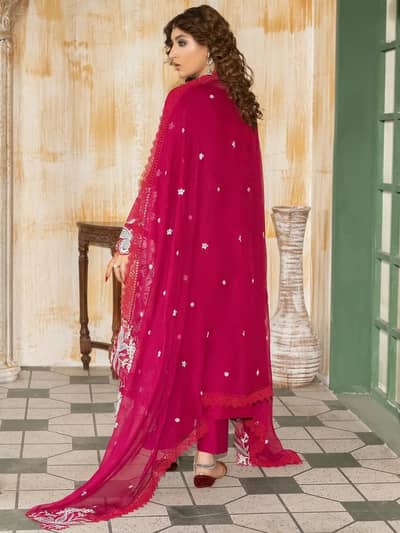 wasl_U6B stylish woman's stitched Embroidered lawn suit 3 PCs set