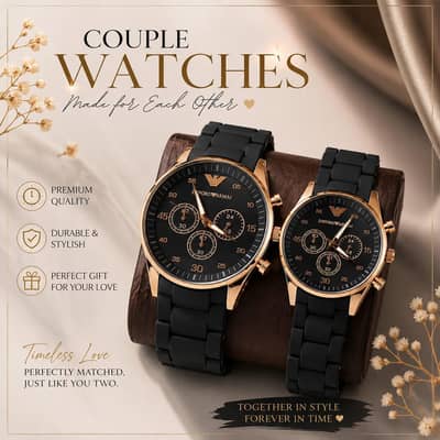 Black golden couple watch premium quality