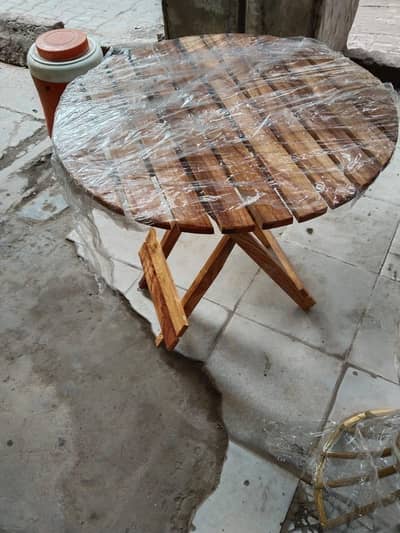 Outdoor wooden table chair