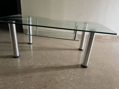 Glass Top coffee table + 2 Side Tables
