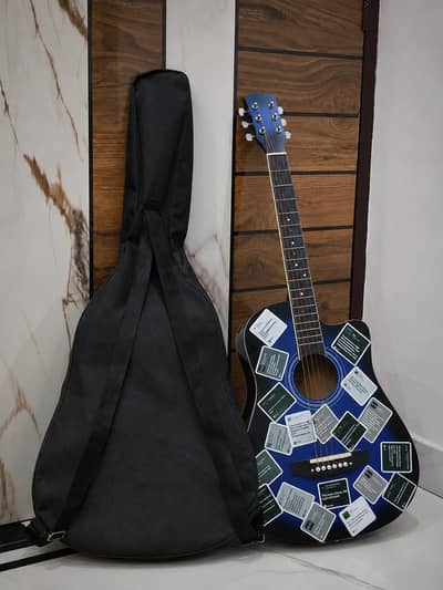 " Kabat Blue Asthetic Customized Acoustic Guitar - Premium Condition "