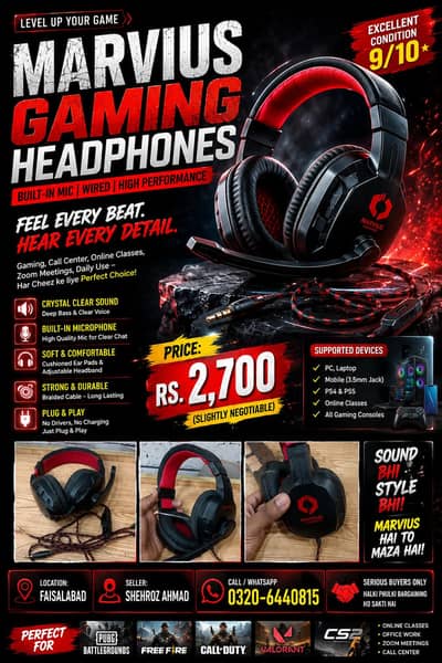 Marius Headphone Built in Mic Wired