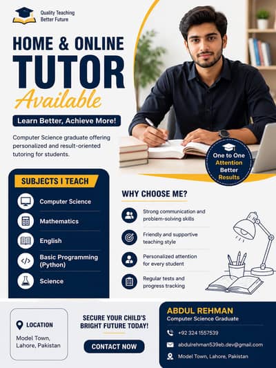 HOME TUTOR AVAILABLE
