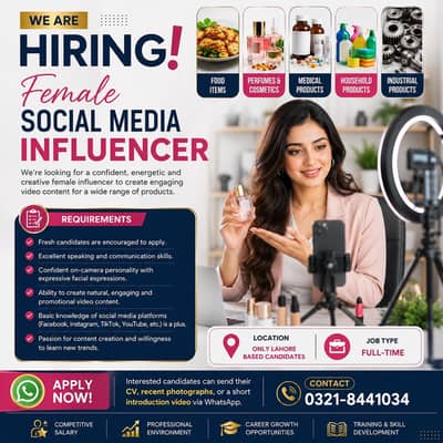 Female staff for Products Makrketing || Female Jobs Content Creator
