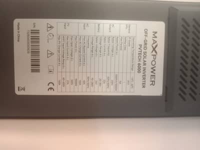 All ok ,no used solar inverter PVTech 6000 . voltage 24. system 5KW