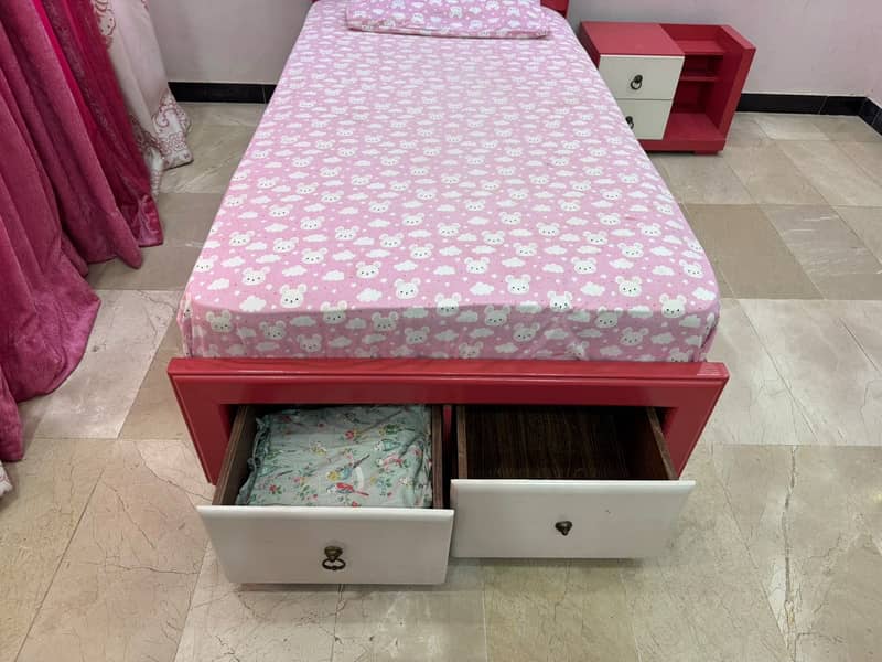 Bed with side drawer 4