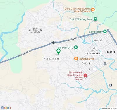 Cda Sector D-13/3 (50*90) 1 Kanal Plot For Sale Back To Main Margalla Road