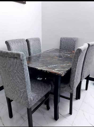 grey 6 seater dinning table