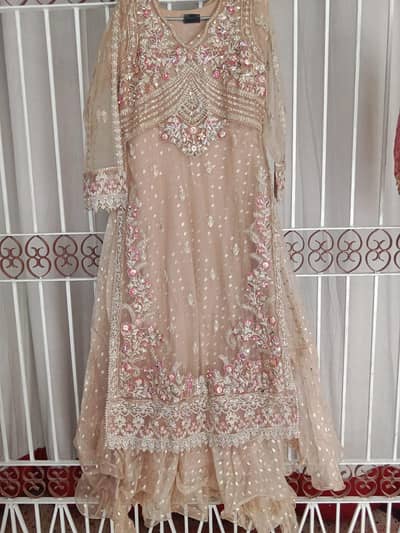 Nikkah Dress - 4 Piece Net Embroidered - Worn Once