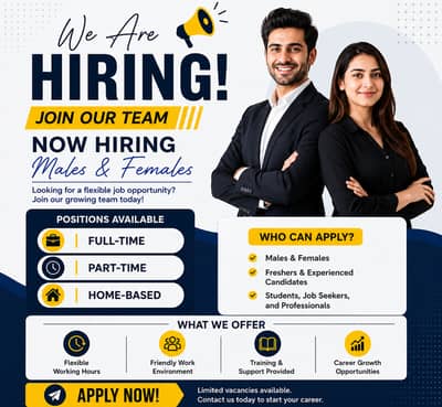 Male & Female Staff Req | Jobs for Male & Female | Job Opportunity