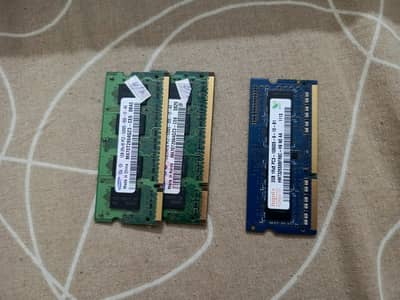 2x1gb DDR2 and 1x2gb DDR3 laptop Ram Sticks