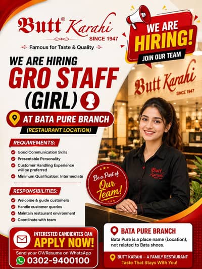 Guest relation officer required (GRO)