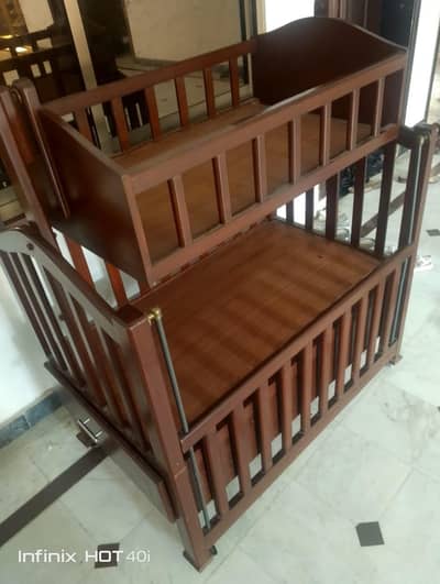 wooden double baby cart