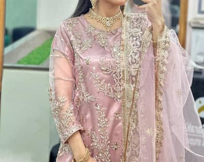 3 piece pink gharara