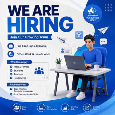 We are hiring males and females for office and online work