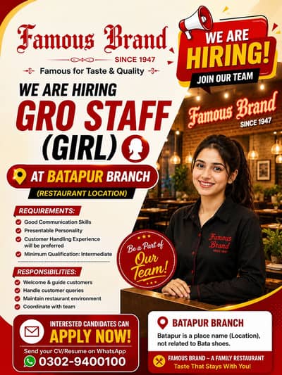 Guest relation officer required (GRO)
